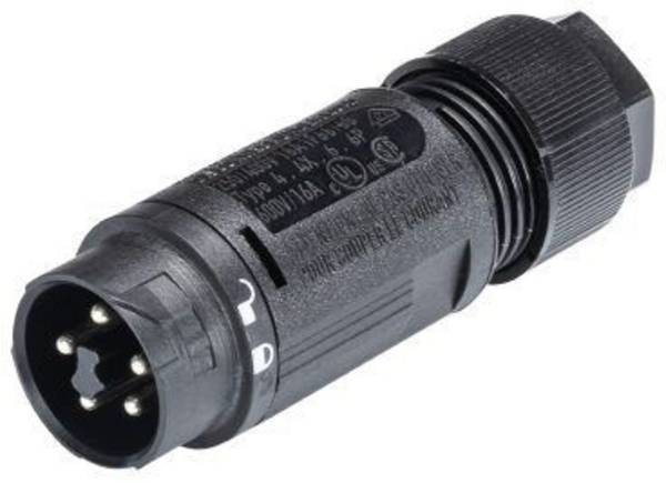 Wieland Electric 46.052.4553.1 Rundstecker Stecker, gerade Gesamtpolzahl: 4 + PE Serie (Rundsteckverbinder): RST® MINI 1 St.