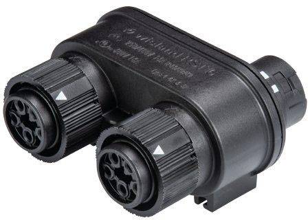 Wieland Electric 46.050.1253.1 Répartiteur pour connecteur rond Nombre total de pôles: 4 + PE Série (connecteur rond):
