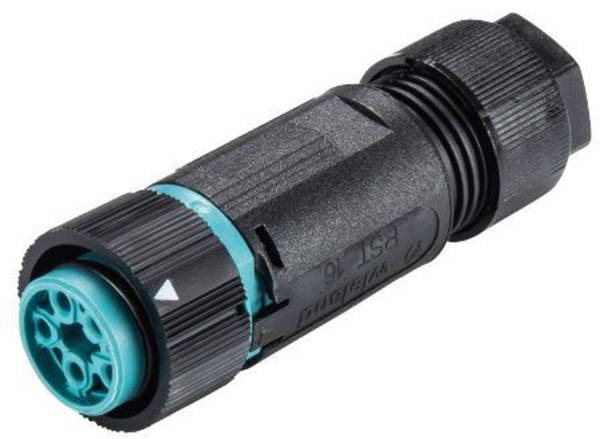 Wieland Electric 46.051.4553.6 Rundstecker Kupplung, gerade Gesamtpolzahl: 4 + PE Serie (Rundsteckverbinder): RST® MINI 1 St.