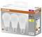 Dreierpackung LED-Glühbirnen von OSRAM, je 10 W (entspricht 100 W), warmweiß, Energieeffizienzklasse F, 1521 Lumen, E27-Sockel.