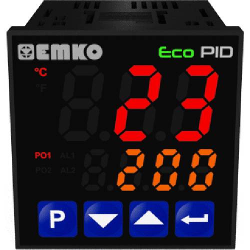 Thumbnail - Emko ecoPID.4.6.2R.S.0 Temperaturregler Pt100, J, K, R, S, T, L -199 bis +999 °C Relais 5 A, SSR (L x B x H) 90 x 48 x 4...