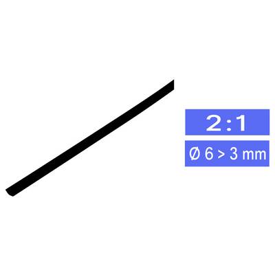 TRU COMPONENTS 1225464 Schrumpfschlauch ohne Kleber Schwarz 6.50 mm 3 mm Schrumpfrate:2:1 Meterware-0