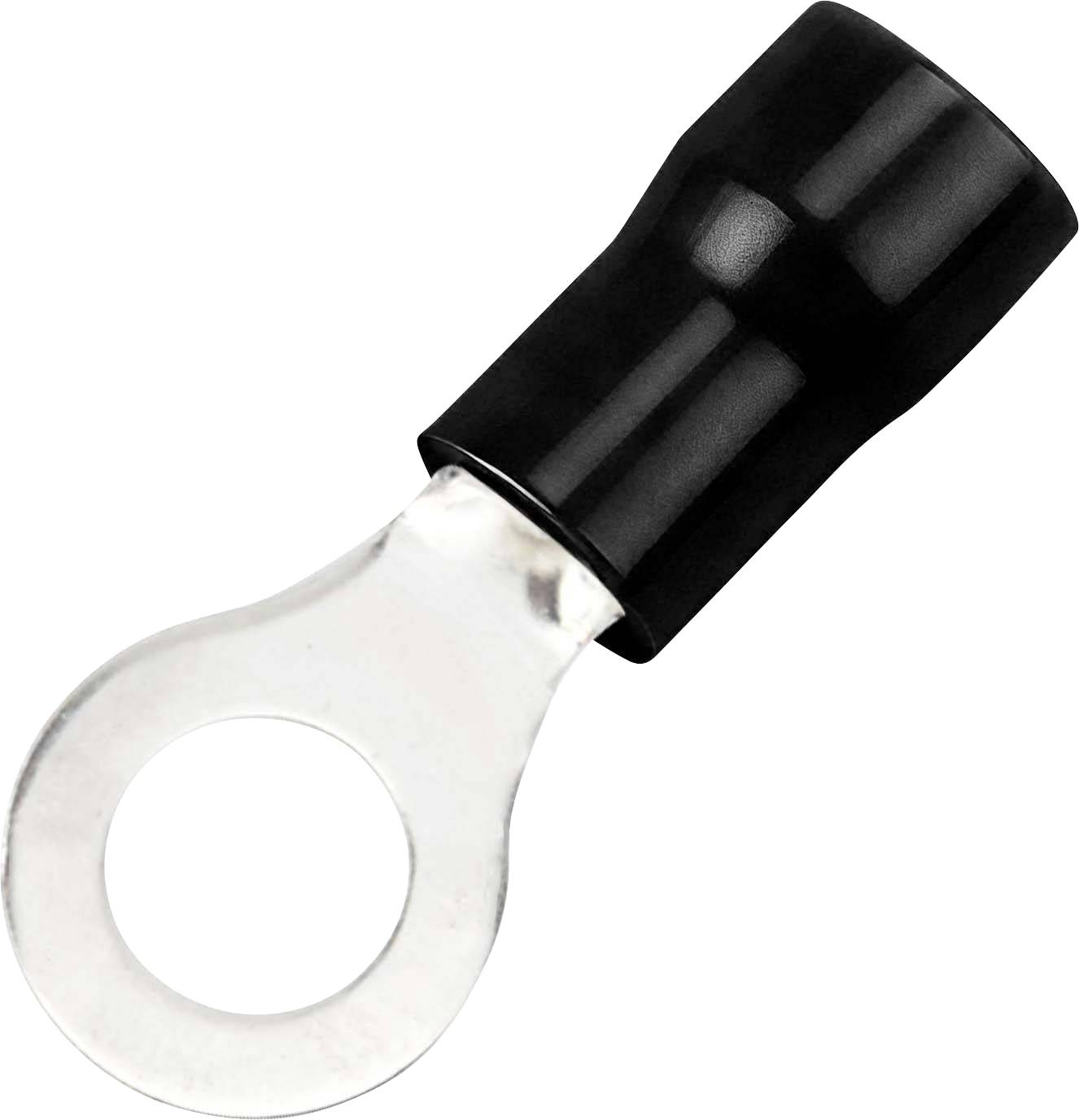 TRU COMPONENTS 738323 Ringkabelschuh Querschnitt (max.)=4 mm² Loch-Ø=6.4 mm Teilisoliert Schwarz 50 St.