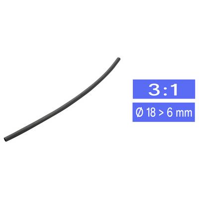 TRU COMPONENTS 1570599 Schrumpfschlauch ohne Kleber Schwarz 18 mm 6 mm Schrumpfrate:3:1 Meterware-0