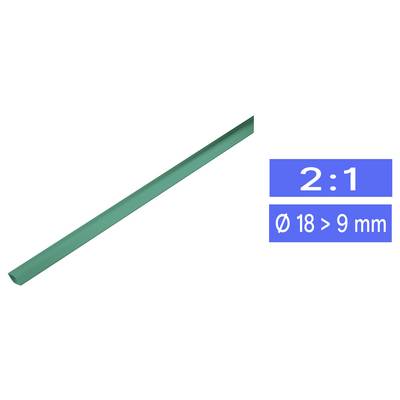TRU COMPONENTS 1225423 Schrumpfschlauch ohne Kleber Grün 19 mm 9 mm Schrumpfrate:2:1 Meterware-0