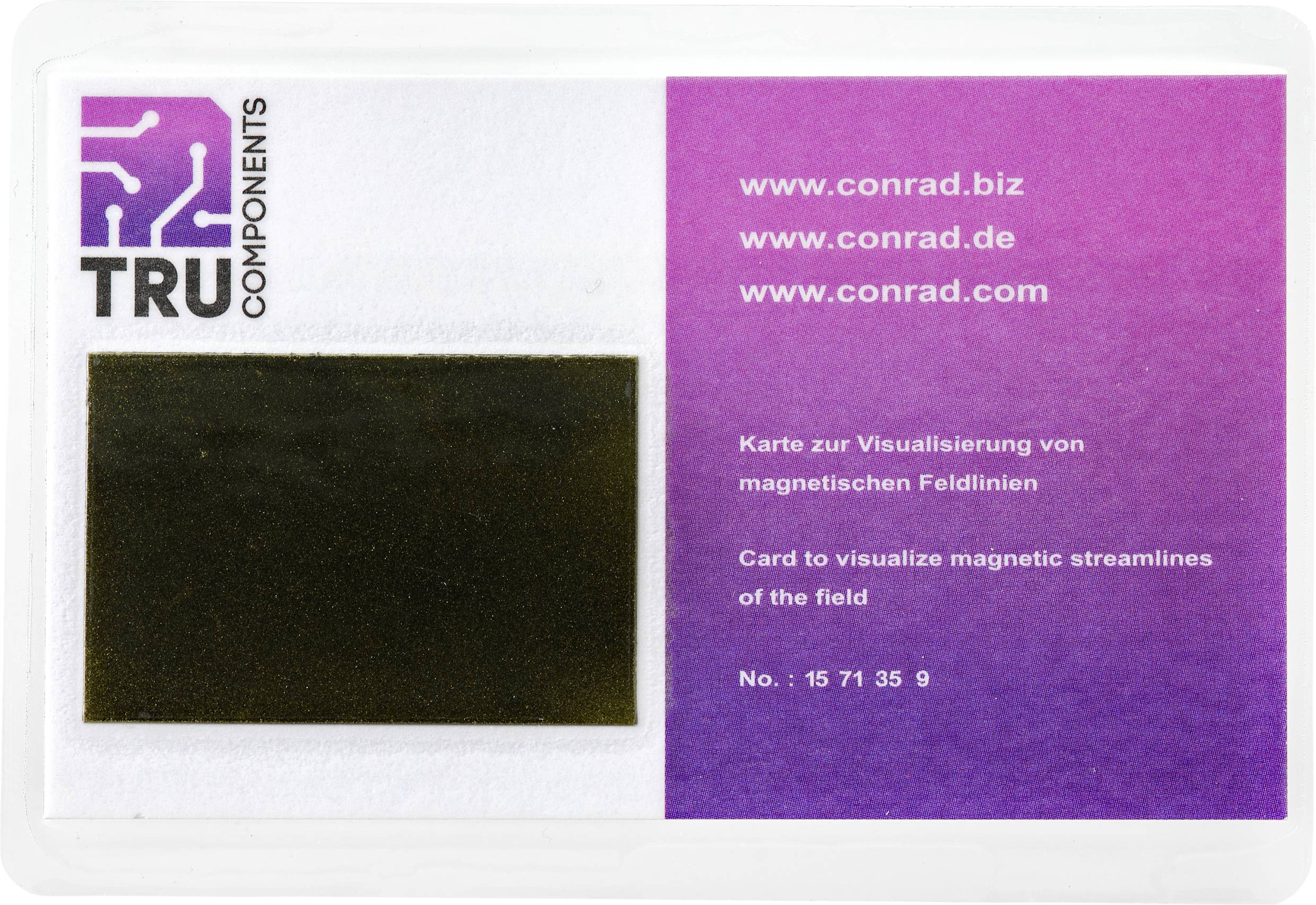 TRU COMPONENTS Magnetfelt-visualiseringskort MVC11HGM (L x B) 95 mm x 65 mm Magnetisk displayflade: (L x B) 40 mm x 27 mm