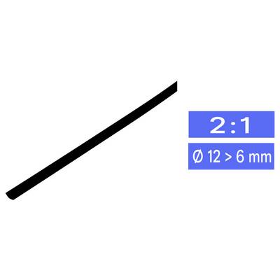TRU COMPONENTS 1225497 Schrumpfschlauch ohne Kleber Schwarz 12.70 mm 6 mm Schrumpfrate:2:1 Meterware-0