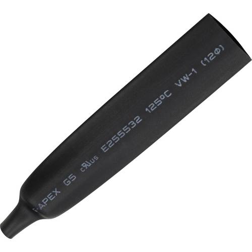 TRU COMPONENTS 1572143 Schrumpfschlauch ohne Kleber Schwarz 12 mm 6 mm Schrumpfrate:2:1 5.00 m