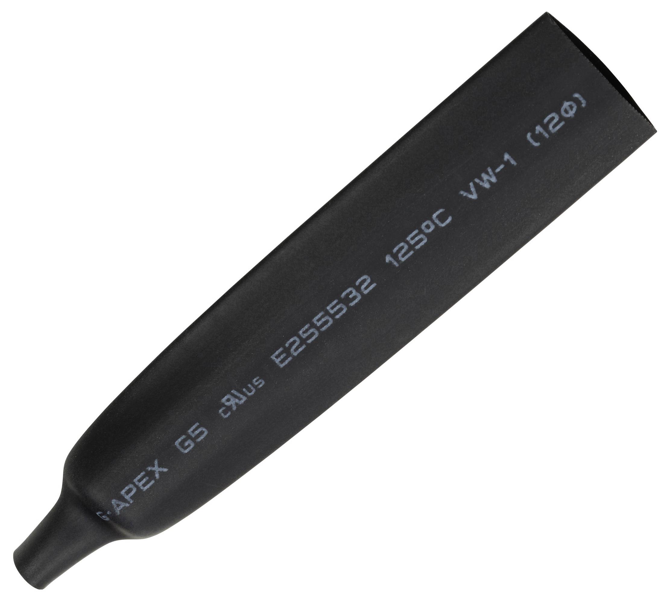 TRU COMPONENTS 1572143 Schrumpfschlauch ohne Kleber Schwarz 12 mm 6 mm Schrumpfrate:2:1 5.00 m-1
