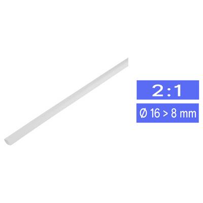 TRU COMPONENTS 1225496 Schrumpfschlauch ohne Kleber Weiß 16.70 mm 8 mm Schrumpfrate:2:1 Meterware-0