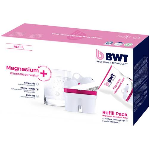 BWT 1 Kartusche + 3 Öko Refill Mg²+ 0836600 Filterkartusche Weiß
