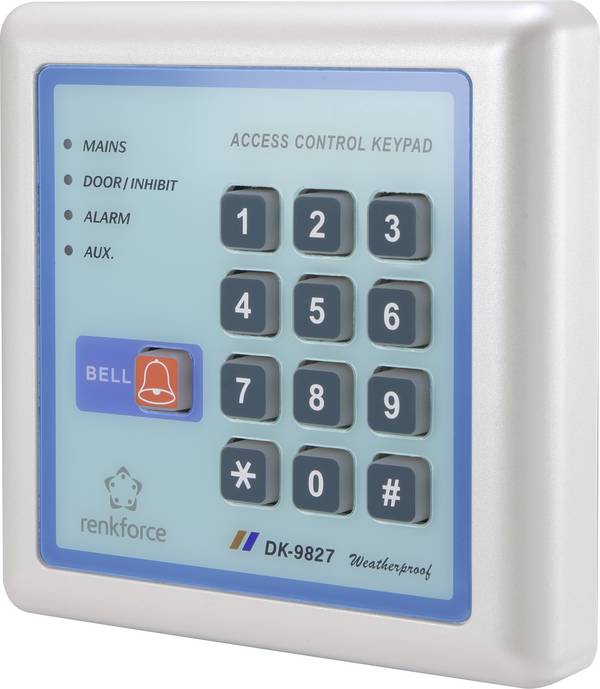 Renkforce 1582598 Digitales Codeschloss Oberflächenmontage Set 12 V IP65 mit beleuchteter Tastatur