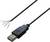 Schwarzer USB-Kabel mit offenem Ende, zeigt vier freiliegende, farbige Adern.