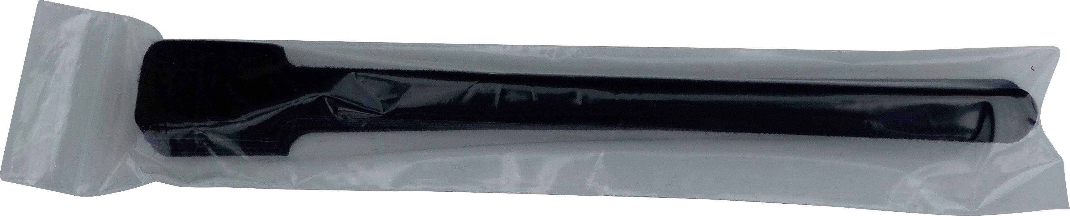 Schwarzer Küchenspatel in einer transparenten Plastikverpackung.