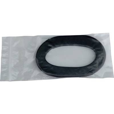 Kabelbinderrolle in Plastikverpackung, schwarz auf weißem Hintergrund.