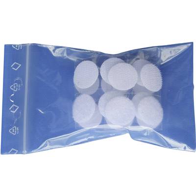 TRU COMPONENTS 685-010-Bag Klettpunkte zum Aufkleben Haft- und Flauschteil (Ø) 20 mm Weiß 8 Paar