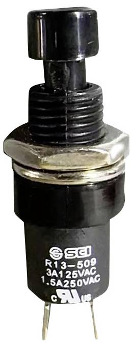 TRU COMPONENTS 1587746 TC-R13-509B-05BK Drucktaster 250 V/AC 1.5 A 1 x Ein/(Aus) tastend 1 St.