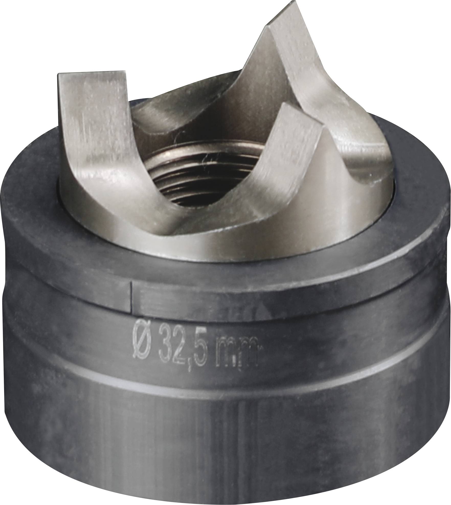 Metallbohrkopf mit scharfen Klingen, Durchmesser 32,5 mm, geeignet für präzises Bohren in harten Materialien.
