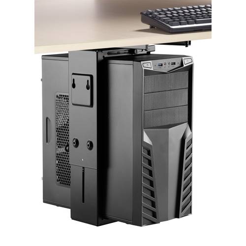 SpeaKa Professional PC Halterung Untertisch, Vertikal SP-6353552 Schwarz Belastbar bis=10 kg