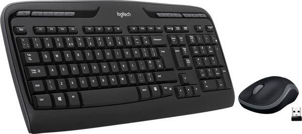 Logitech MK330 Funk Tastatur, Maus-Set Multimediatasten Deutsch, QWERTZ Schwarz