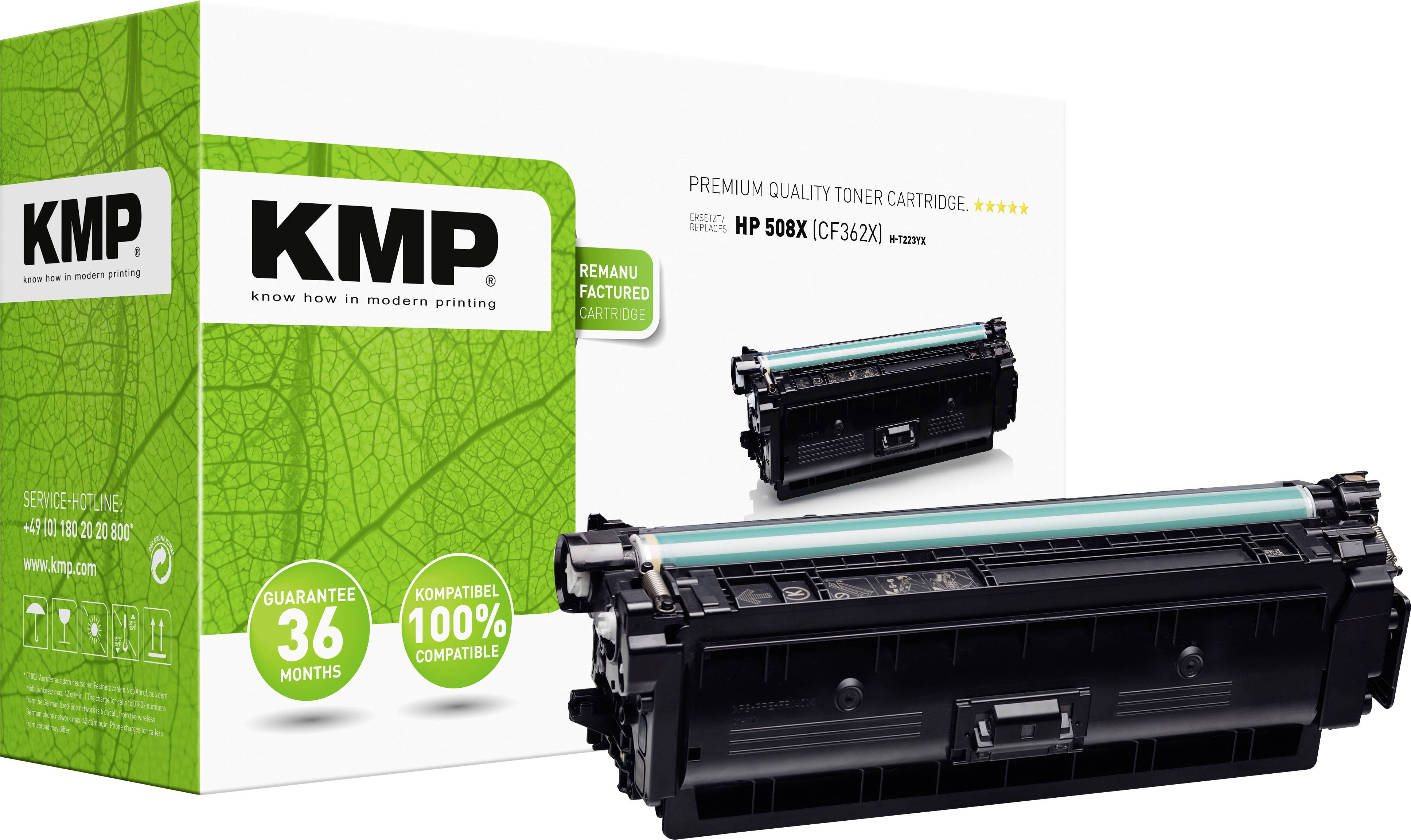 KMP Toner ersetzt HP 508X, CF362X Kompatibel Gelb 9500 Seiten H-T223YX 2537,3009