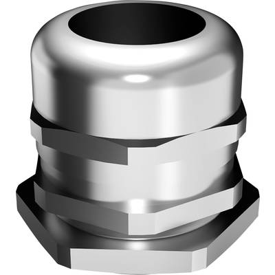 Metallschraube mit sechseckiger Mutter, glänzende Oberfläche, industrielle Anwendung.