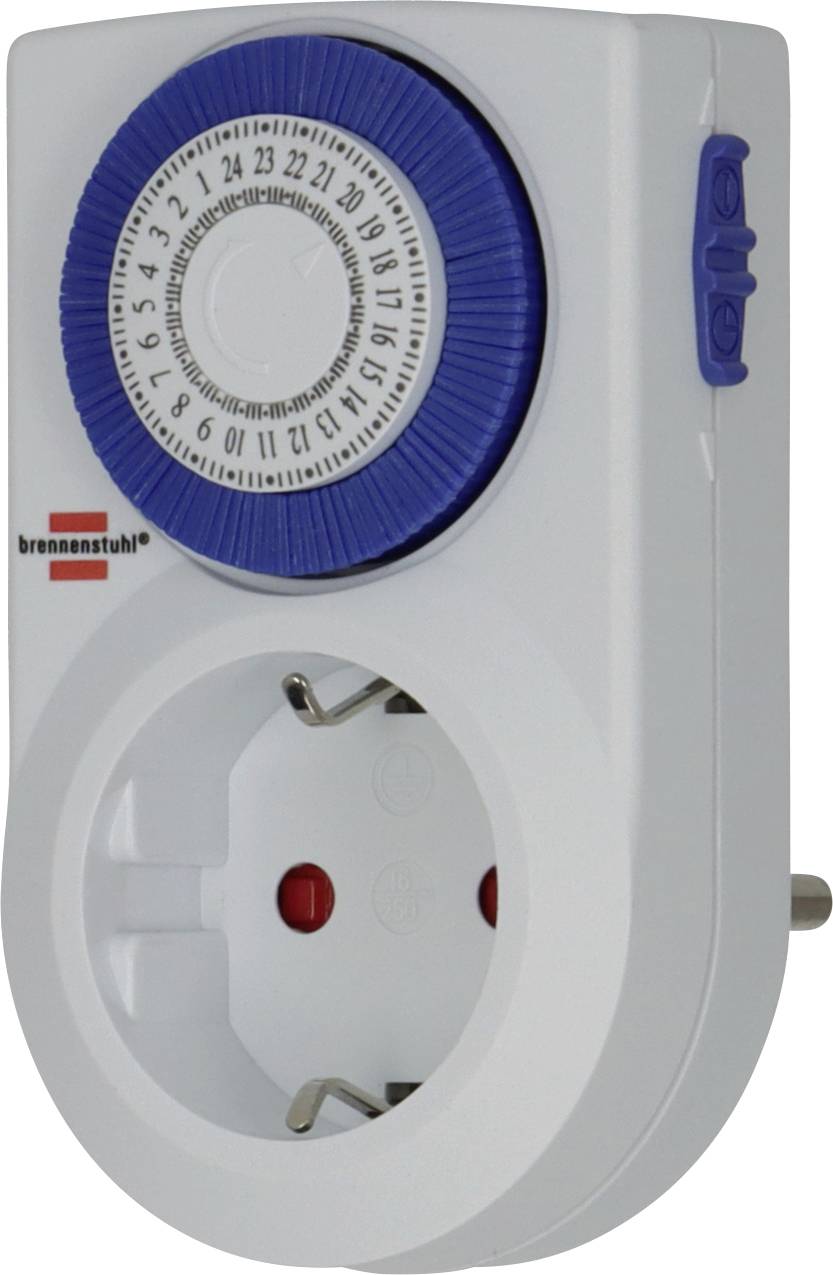 Brennenstuhl 1506160 Steckdosen-Zeitschaltuhr analog Tagesprogramm 3500 W IP20