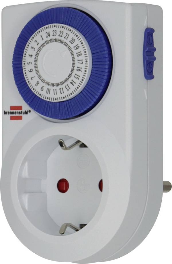 Brennenstuhl 1506160 Steckdosen-Zeitschaltuhr analog Tagesprogramm 3500 W IP20