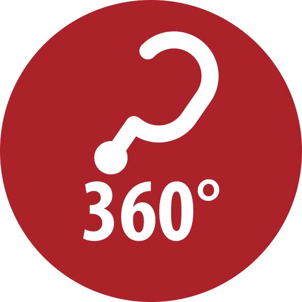 Rotes kreisförmiges Symbol mit einem weißen Fragezeichen über „360°", das eine 360-Grad-Ansicht oder ein interaktives Panorama anzeigt.