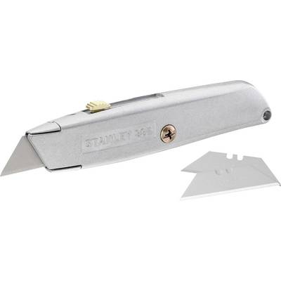 Metallener Universalmesser mit ausfahrbarer Klinge und Ersatzklinge daneben. Geeignet zum Schneiden verschiedener Materialien.