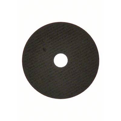 Schwarze Schleifscheibe mit mittigem Loch, vor weißem Hintergrund. Sie wird für das Schleifen von Materialien wie Metall verwendet.