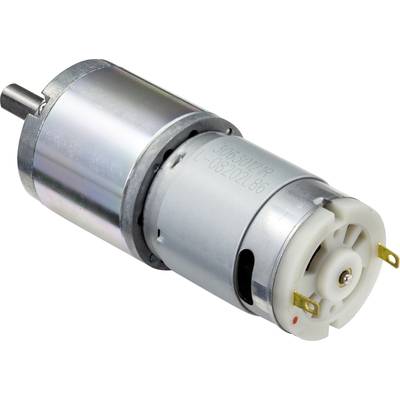 Kleiner Elektromotor mit zylindrischem Metallgehäuse, oft in Elektronik oder Modellbau verwendet.