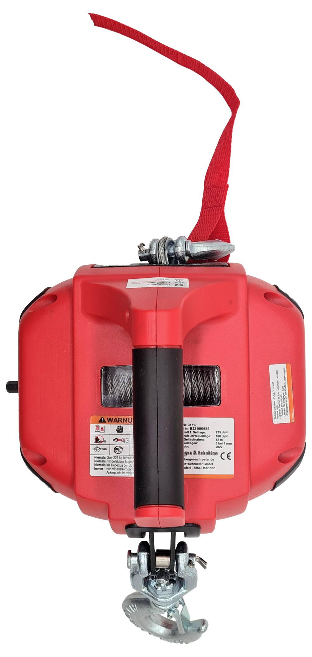 Berger + Schröter Profi-Seilwinde 12V Mit 10800kg Zugkraft | 26m Synthetikseil Für Gelände & Rettungseinsätze