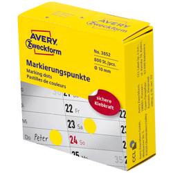 Image of Avery-Zweckform 3852 Markierungspunkte Etiketten Ø 10 mm Gelb 800 St. Permanent Papier