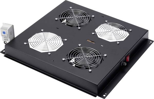 Digitus DN-19 FAN-2-B-N 19 Zoll 2 x Netzwerkschrank-Lüfter  1 HE  Festeinbau, mit Schalter Geeignet für Schranktiefe: ab 600 mm Schwarz (RAL 9005)