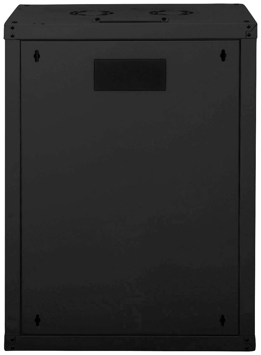 Ein schwarzer quadratischer Mülleimer mit einer Klappe oben. Der Mülleimer hat ein schlichtes Design und ist für den öffentlichen Gebrauch geeignet.