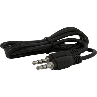 Ein schwarzes Audiokabel mit zwei 3,5-mm-Klinkensteckern, die für den Anschluss von Audiogeräten verwendet werden.