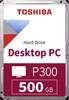 Toshiba P300 500 GB Interne Festplatte 8.9 cm (3.5 Zoll) SATA III HDWD105UZSVA Bulk