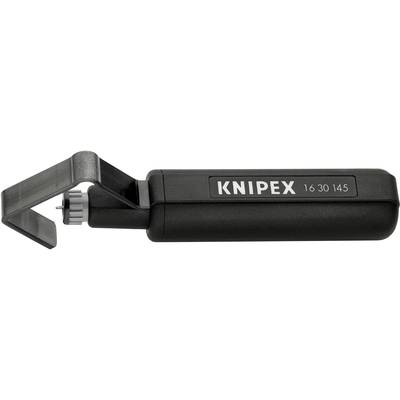 Knipex Kabelmesser mit schwarzem Griff, seitliche Ansicht, zeigt die Marke und Modellnummer '16 30 145' auf dem Griff.