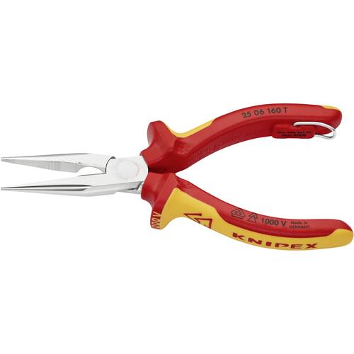 Knipex 25 06 160 T Elektronik- u. Feinmechanik Flachrundzange Chrom-Vanadium Stahl 160 mm