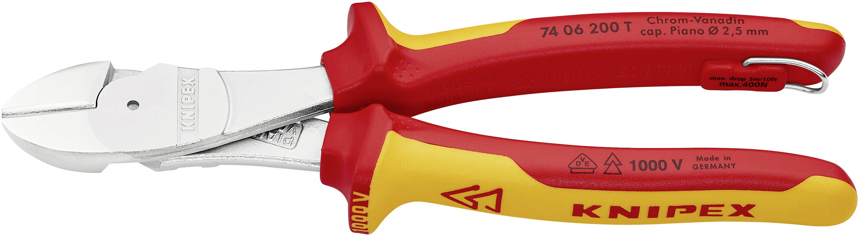 Knipex 74 06 200 T 74 06 200 T VDE Kraft-Seitenschneider 200 mm