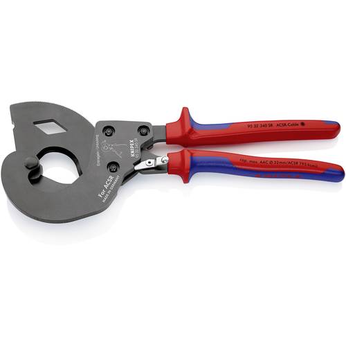 Knipex 95 32 340 SR Ratschen-Kabelschneider Geeignet für (Abisoliertechnik) stahlarmierte Kabel 32 mm