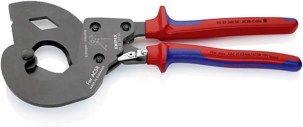 Knipex  95 32 340 SR Ratschen-Kabelschneider Geeignet für (Abisoliertechnik) stahlarmierte Kabel 32 mm