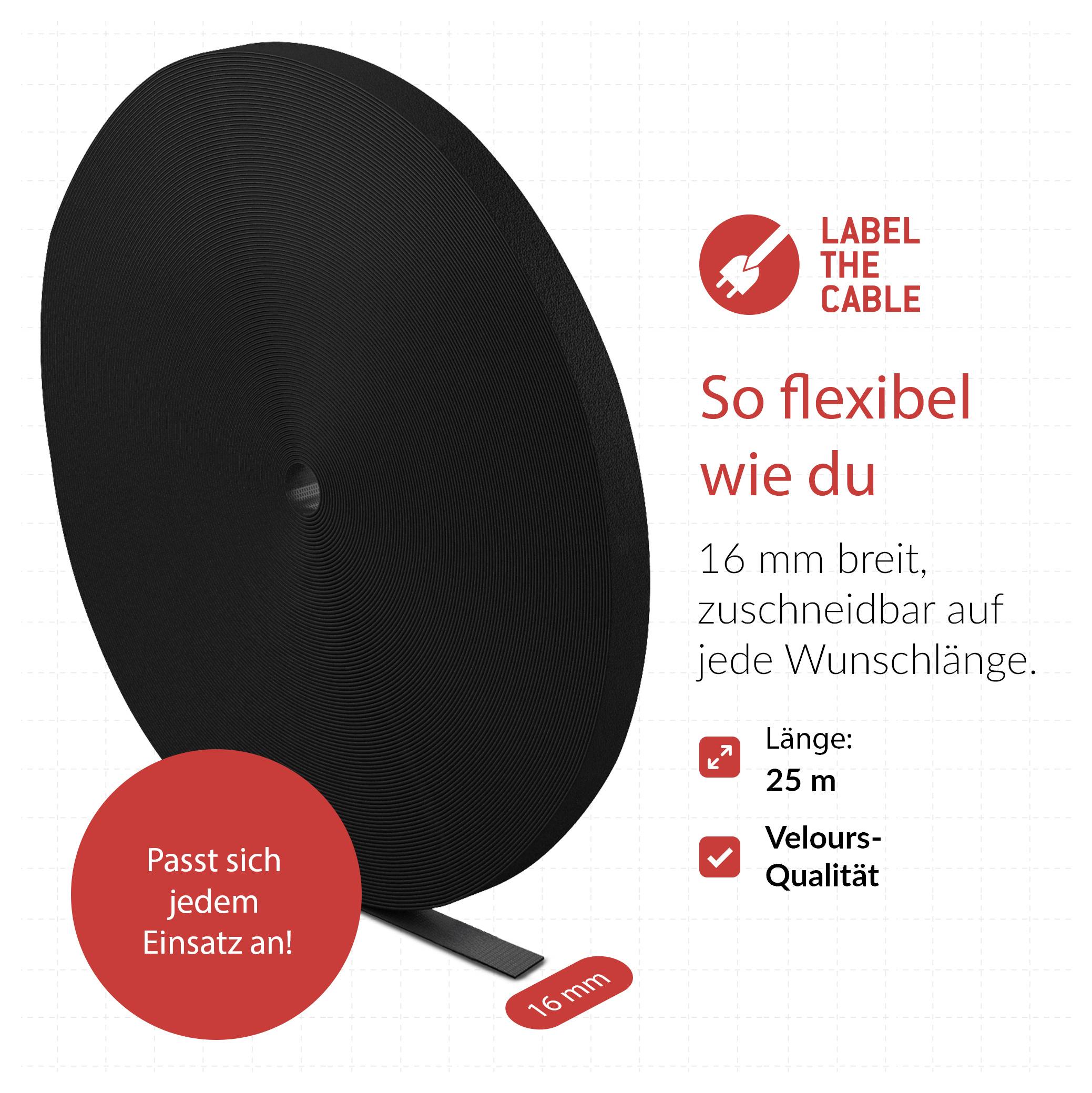 Label the Cable Klettband LTC ROLL STRAP PRO 1210 25 m Schwarz-7