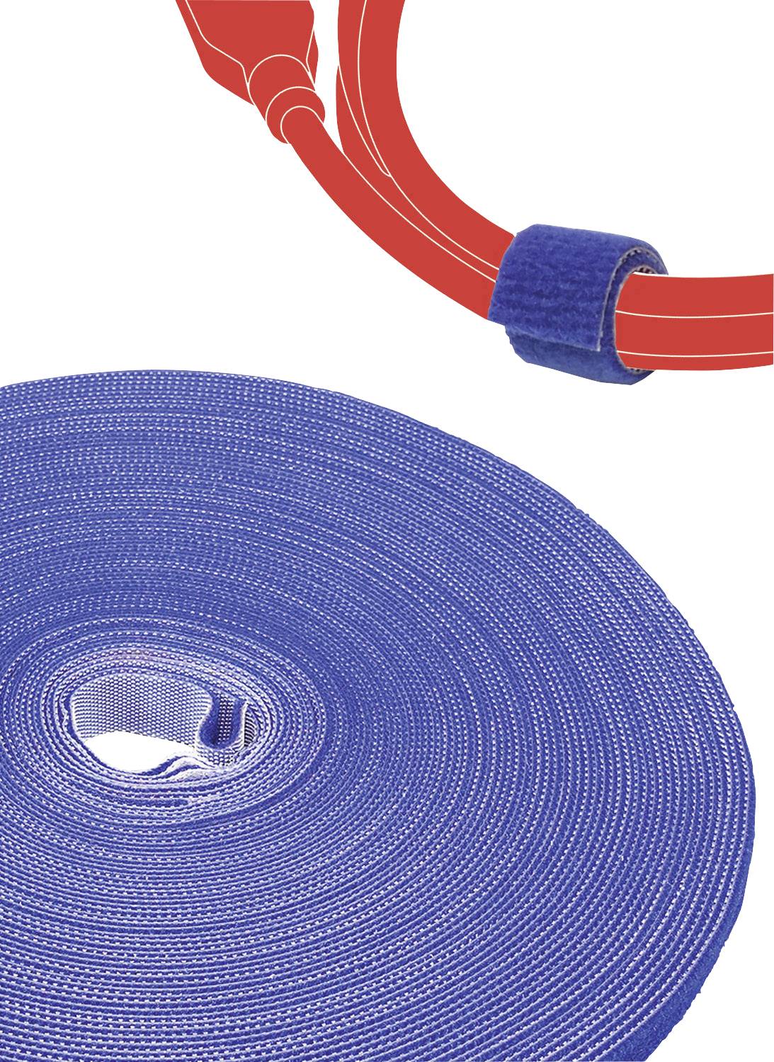 LABEL-THE-CABLE Roll, LTC PRO 1250, doppelseitige Klettbandrolle, 25 Meter blau