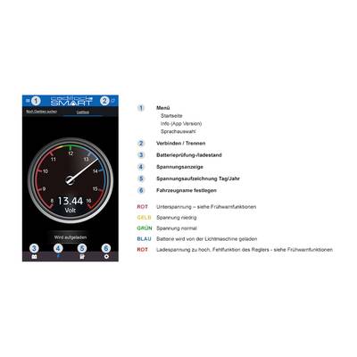 Cadillock Smart Batterieüberwachung 6 V, 12 V, 24 V Ladeüberwachung, Batterieprüfung, Kontrolle Lichtmaschine, Spannungs-13