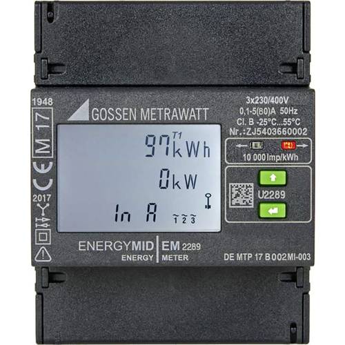 Thumbnail - Gossen Metrawatt EM2289 LON Drehstromzähler digital MID-konform: Ja 1 St.