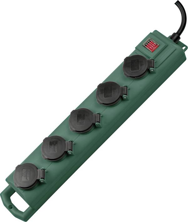 Brennenstuhl 1159910215 Outdoor Steckdosenleiste mit Schalter 5fach Grün Schutzkontakt 1 St.
