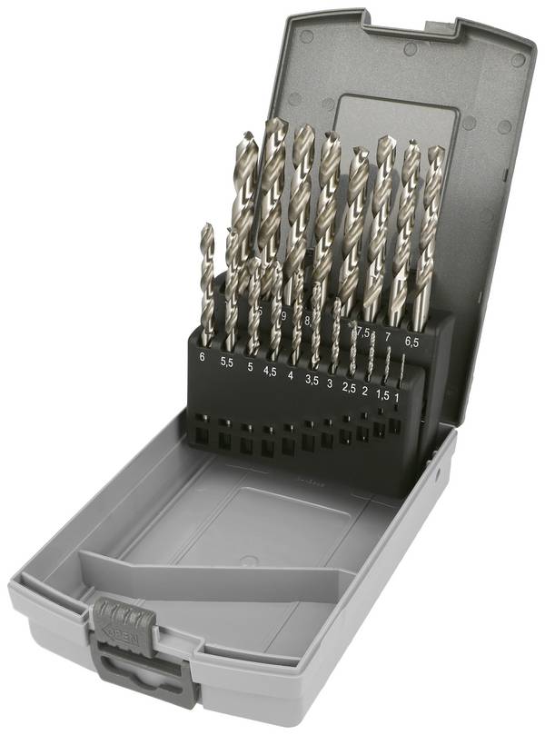 Heller 29384 6  HSS-Co 5 Metall-Spiralbohrer-Set 19teilig   Cobalt, geschliffen DIN 338 Zylinderschaft 1 Set