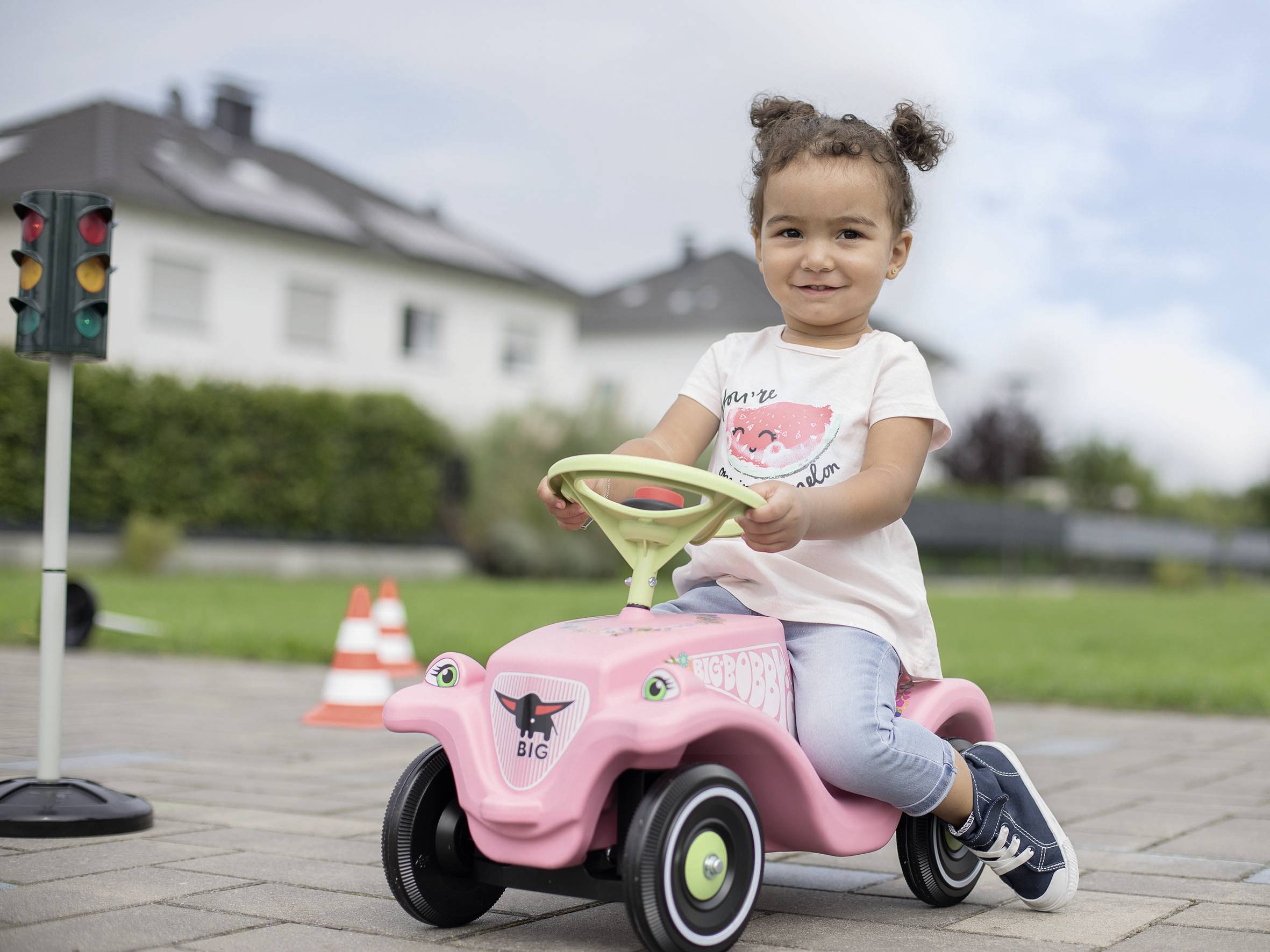 BIG Bobby Car Classic Flower, 1 Jahr(e), 4 Rad/Räder, Kunststoff, Pink, Grün-4